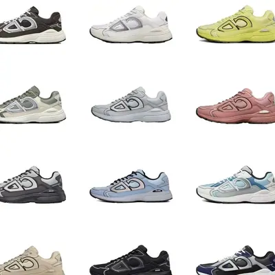 Dior b27 trainer grid, white background