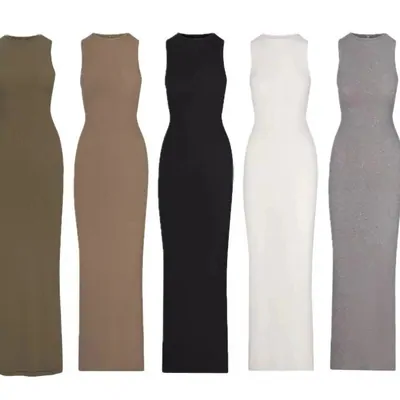 Five sleeveless dresses