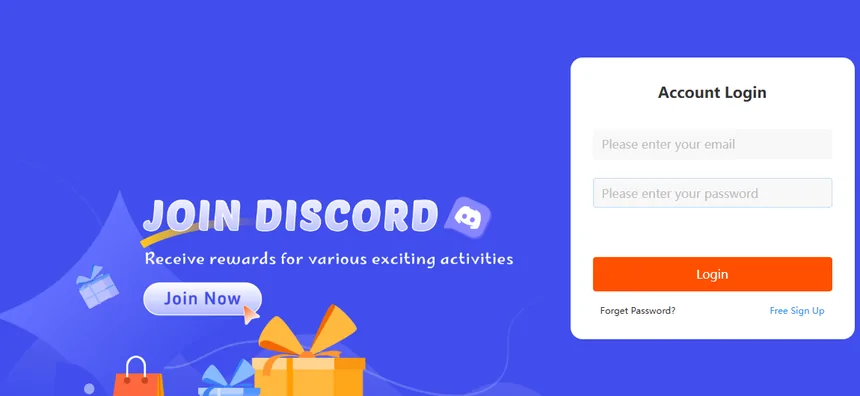 The Kakobuy login page with the account login card