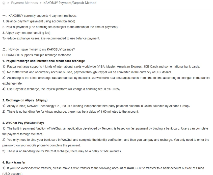Help article 99 listing payment methods, with bank transfer fields that read wait